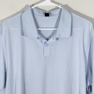 Lululemon Pique Polo Shirt Mens XL Performance Short Sleeve Light Blue